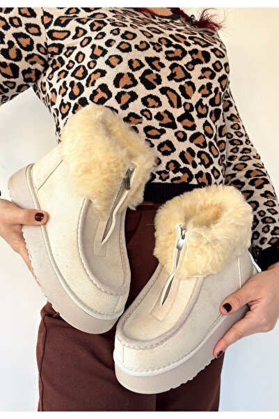 FRESCO SCARFS Zinya Beige Suede Boots