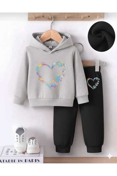 Nice Clothes طقم رياضي للأطفال بغطاء للرأس للجنسين ملون بتصميم الفراشة