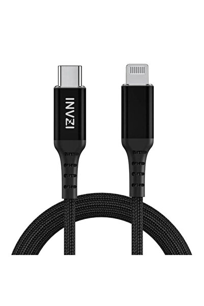 INVZI Cablu USB-C la Lightning de 2 m, certificat MFi, încărcare rapidă, negru