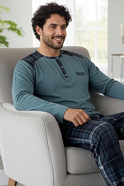 Pijamaevi Brave Stylish Men's Long Sleeve Pajama Set