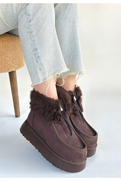 FRESCO SCARFS Zinya Brown Suede Boots