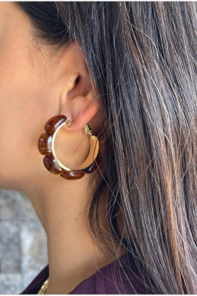 nunu takı Brown Bone Earrings
