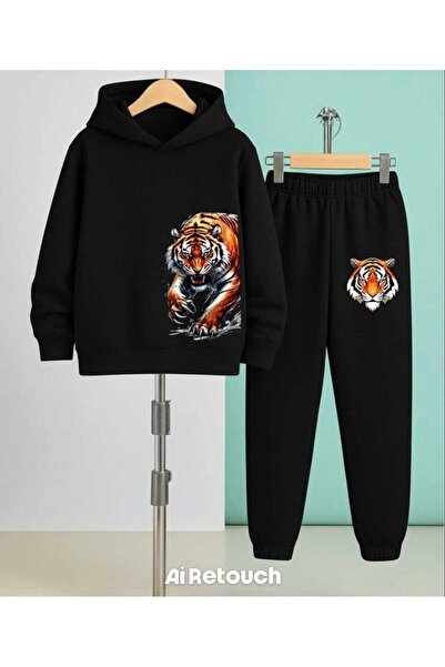 Nice Clothes Παιδικό Σετ Φόρμας με Κουκούλα UNISEX ΣΤΑΜΠΑ ΤΑΙΓΡΗΣ ΜΕ ΚΟΥΚΟΥΛΑ