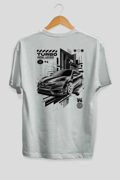 Ankhises Serija automobila (68) Nazad Štampano Bela Oversize kroj T-shirt Muš...