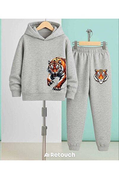 Nice Clothes Παιδικό Σετ Φόρμας με Κουκούλα UNISEX ΣΤΑΜΠΑ ΤΑΙΓΡΗΣ ΜΕ ΚΟΥΚΟΥΛΑ