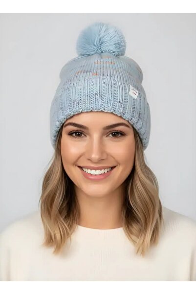 CANMODA Multi Blue Color Fleece Inside Knitted Beanie - Fo 2739