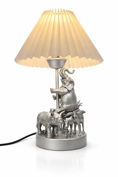 nijiartdesign Pileli Altın ve Gümüş Renkli Hayvan Figürlü Abajur (1 Adet) (Am...