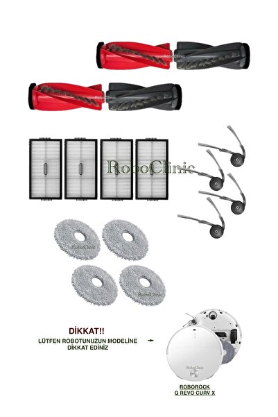 Roboclinic فرشاة بديلة متوافقة مع مكنسة روبوروك كيرف إكس الروبوتية، فلتر هيبا...