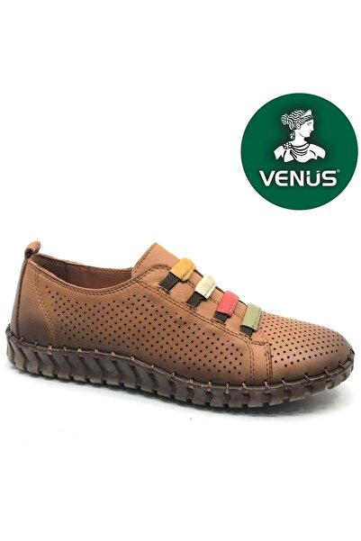 Venüs Viyee Genuine Leather Orthopedic Women's Casual Shoes Taba