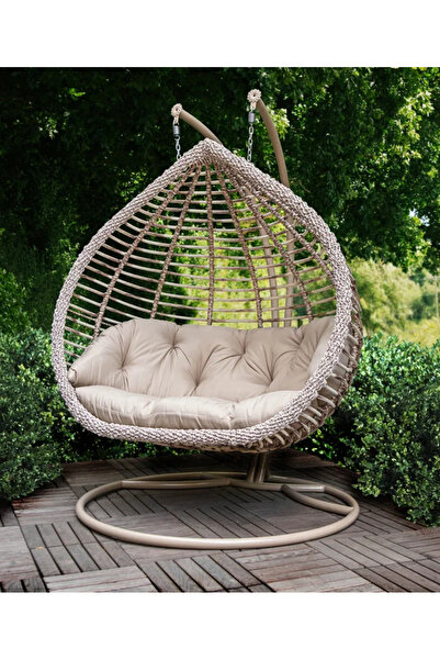 ChristmasExpress Premium beige DOUBLE hanging armchair