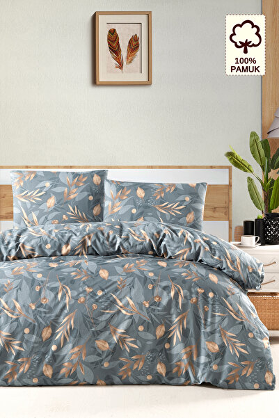 CAQQA 100% Cotton Karel Green Double Duvet Cover Set