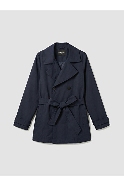 LC Waikiki RMZ FARKIYLA Синій жіночий тренч з круазеним коміром