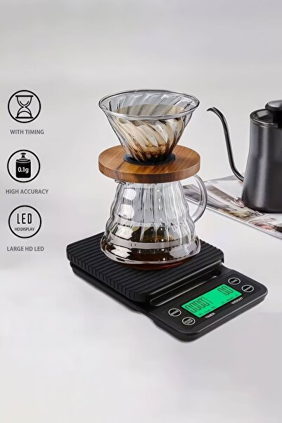 Weather Forecast Dijital Hassas Kahve Terazi Zaman Ayarlı Kahve Dripper Tartı...