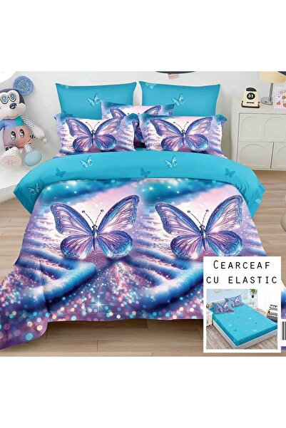 Patul Bed Linen 6 Pieces, Fine Cotton, Sulphur, Double Bed, 2 Persons, Fitted...