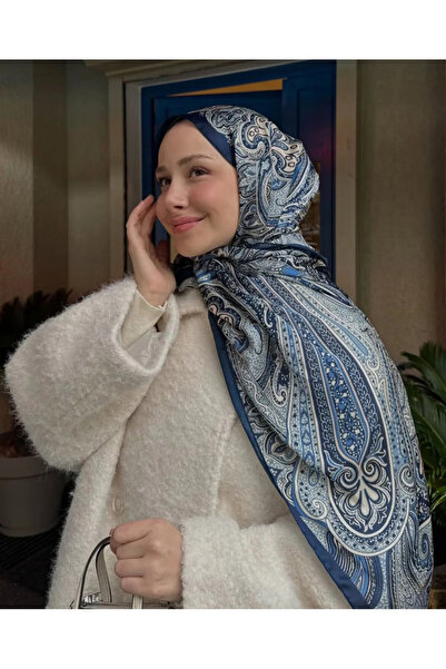 ARMANDA ETHCNIC VUAL MAYSTİGUE DESEN ÖZEL SERİ ŞAL LACİVERT