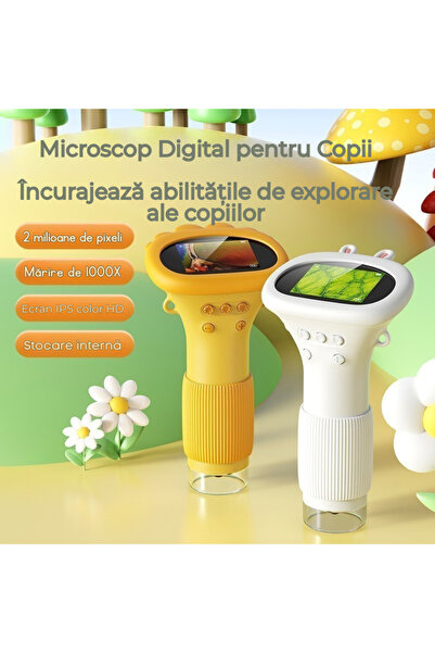 AMNIX Microscop Digital pentru Copii AMNIX® 1000X, Ecran IPS 2”, Reîncărcabil