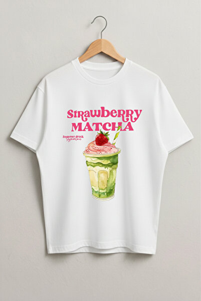 LORVEX Tricou unisex din bumbac supradimensionat cu imprimeu Strawberry Match...
