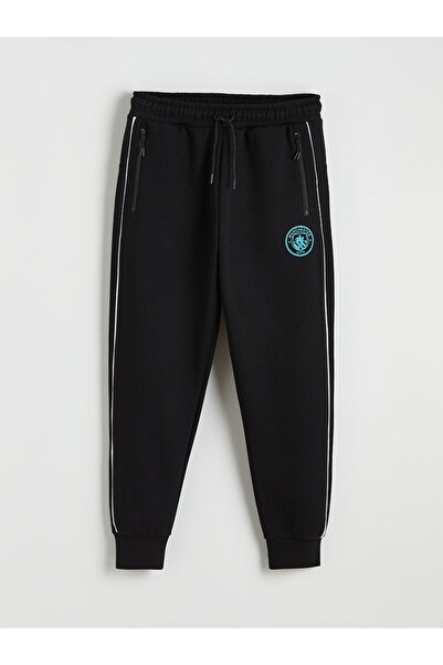 LC Waikiki XSIDE ACTIVE Siyah Slim Fit Manchester City Baskılı Erkek Jogger E...