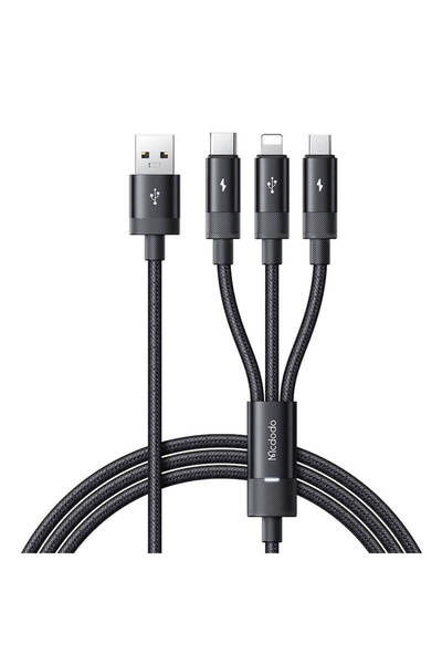 Mcdodo Cablu de încărcare și date 3 în 1 CA-5790, 3,5 A, 1,2 m, negru