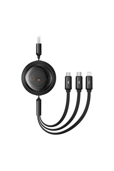 Baseus Free2Draw 3-in-1 Charging Cable, USB to USB-C/Lightning/Micro-USB