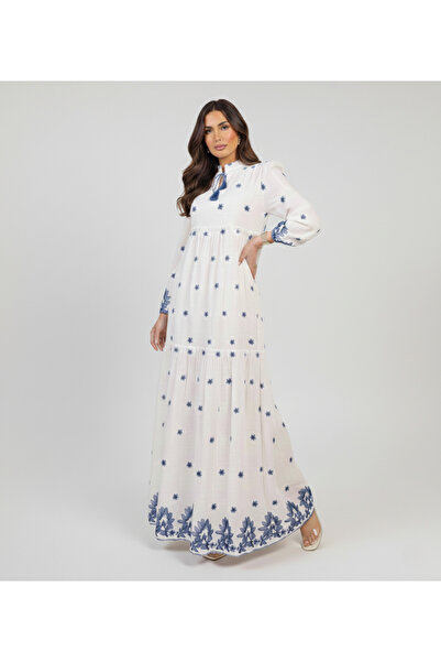 MQ جلابية نسائي مطرز قطعة واحده