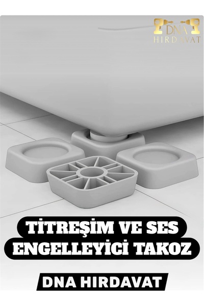 DNA HIRDAVAT Titreşim ve Ses Engelleyici Silikon Takoz Şeffaf,Gri (4 Adet)