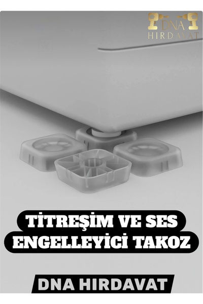 DNA HIRDAVAT Titreşim ve Ses Engelleyici Silikon Takoz Şeffaf,Gri (4 Adet)