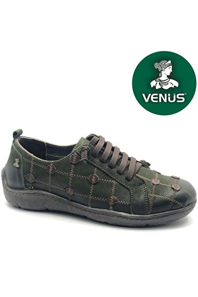 Venüs Riwgin Genuine Leather Orthopedic Women's Casual Shoes Green