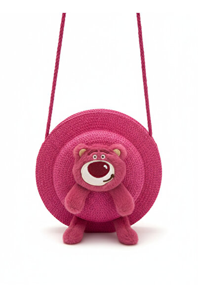 synshop Teddy Bear Cute Pink Bear Straw Strap Young Girl Child Baby Bag 23 cm...