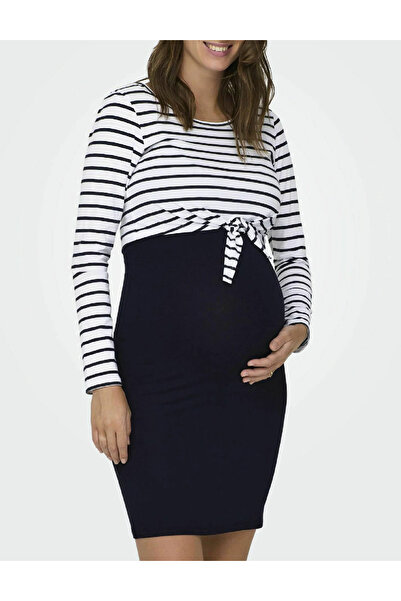 Evendi Short dress, Navy blue/white