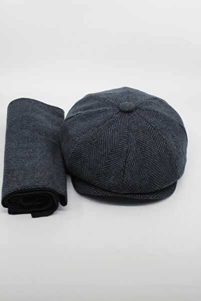 Hat Town Erkek Balıksırtı Kasket ve Atkı Takımı