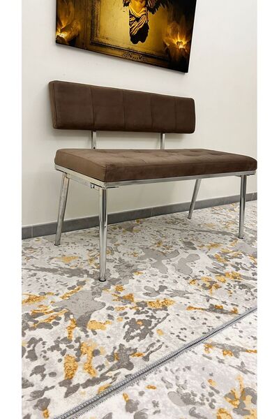 YILDIZ Krom metal sırtlı bank bench yemek masası balkon antre