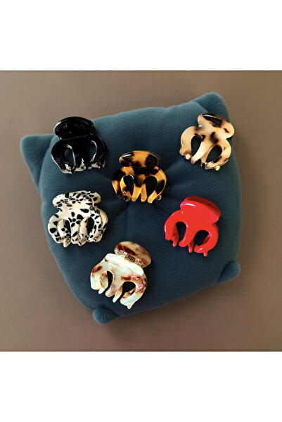 Xui Trend Marka (yho) Kemik Asetat Mandal Toka/ Mini 2 Adet Bej Kahverengi Me...