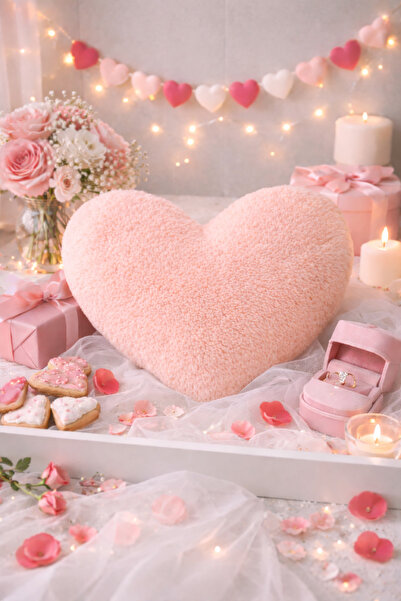 Güzin Fashion Pelus Kalp Yastik. Sediklerinize Özel. Hediye