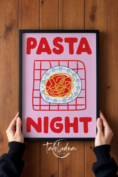 tablodea Decor de bucătărie în stil Pinterest Pasta Night, cu litere scrise, ...