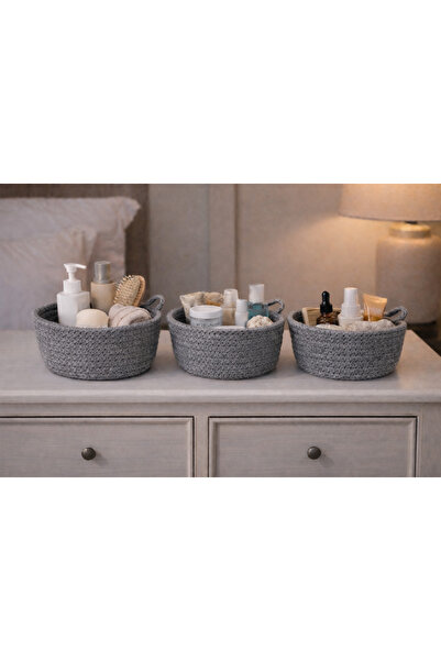 ÖRGÜM منظم غرفة مكون من 3 قطع مزخرف على شكل سلة