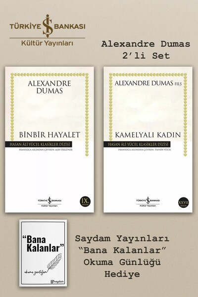TÜRKİYE İŞ BANKASI KÜLTÜR YAYINLARI Binbir Hayalet & Kamelyalı Kadın - Alexan...