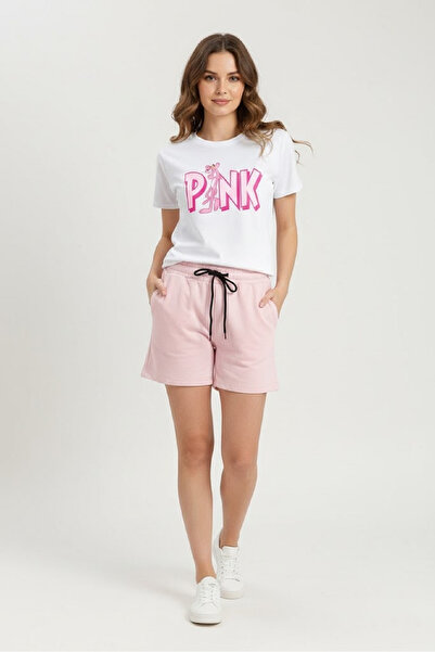 aytok tekstil Women's Shorts T-Shirt Set Pink Panther Tshirt Pink Panther
