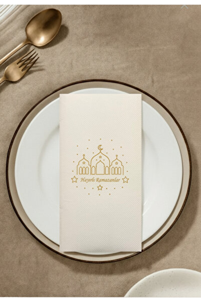 pelure store Ramazan Peçetesi HAYIRLI RAMAZANLAR 50'lı Kutusuz Kağıt Peçete