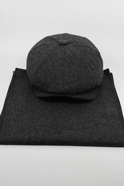 Hat Town Erkek Balıksırtı Kasket ve Atkı Takımı