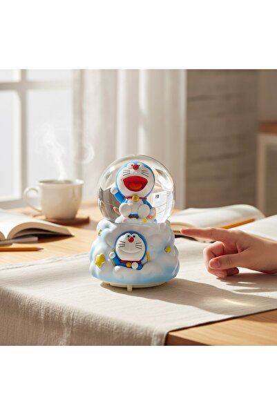 keyfim shop Doraemon Temalı Işıklı Müzikli Püskürtmeli Büyük Boy Kar Küresi