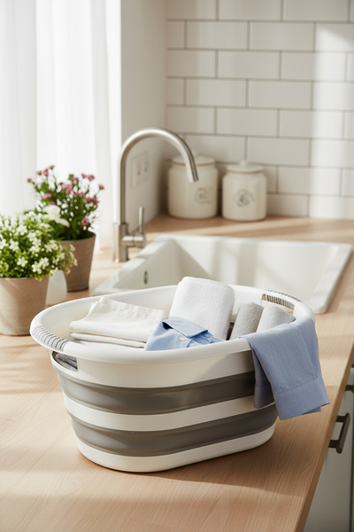 Snippy Accord - Silikon Katlanabilir Çamaşır Sepeti - Akordiyon Katlanır Sepe...