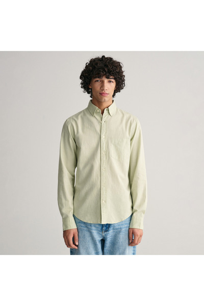 Gant Erkek Yeşil Regular Fit Düğmeli Yaka Oxford Gömlek
