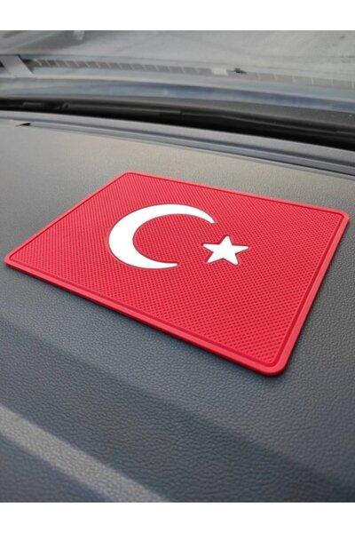 STİLİX GARAGE وسادة مقعد السيارة المضادة للانزلاق مع شعار العلم التركي 20×13....