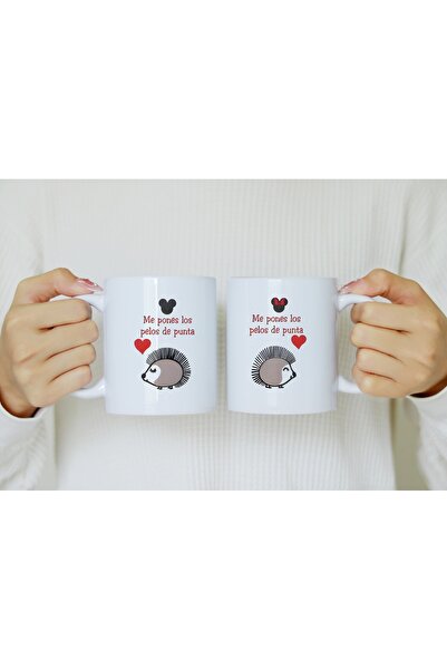 Beramussa Two Mugs – Double Hedgehog Character Design Mugs – Gift for Lovers