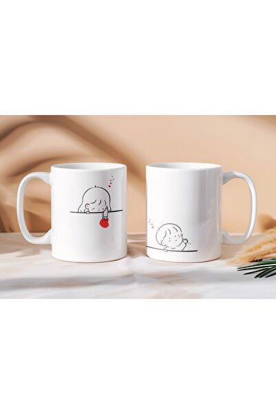 Beramussa Two Mugs – Double Shy Lovers Character Design Mugs – Valentine's Da...