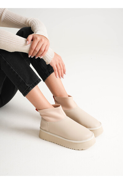 MERETTO By Akıl Alyor Women's Thick Sole Leather Stretch Lightweight Waterpro...