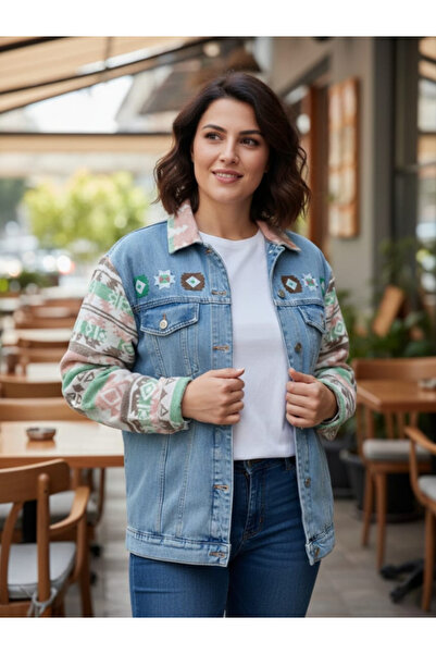 MONJER Patterned Panelled Women's Denim (Jeans) Jacket