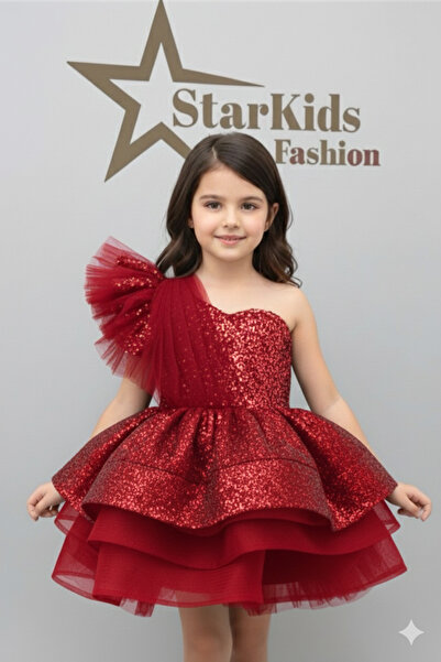 Star Kids Girl's Red Sequin Dress,Girl's Evening Dress,Party Dress