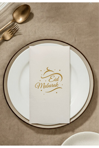 pelure store Ramazan Peçetesi EID MUBARAK Desenli 50'lı Kutusuz Kağıt Peçete